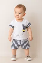 Cotton Blend Printed Clothing Set for Boys 