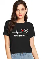 Half Sleeves Printed T-shirt for Women & Girls 