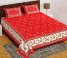 Cotton Rajasthani Jaipuri Double Bedsheet with 2 Pillow Covers 