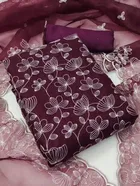 Organza Unstitched Dress Material for Women 