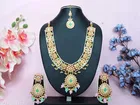 Traditional Kundan Pearl Long Bridal Neckkace Set for Women 