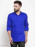 Cotton Blend Solid Full Sleeves Shirt for Men 
