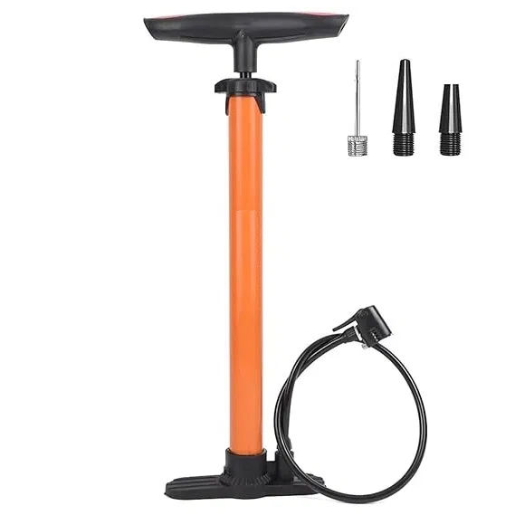 Plastic Bicycle Pump (Orange & Black)