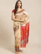 शारदा क्रिएशन मैसूर सिल्क प्रिंटेड साड़ी 