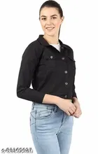 Three-Quarter Sleeves Denim Jacket for Women 