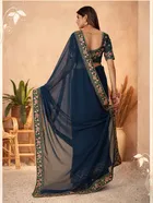 Georgette Self Design Saree for Women 