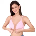Cotton Blend Solid Non-Padded Front Open Bras for Women 