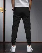 Polyblend Printed Trackpants for Men, Black & Grey, Pack of 2 