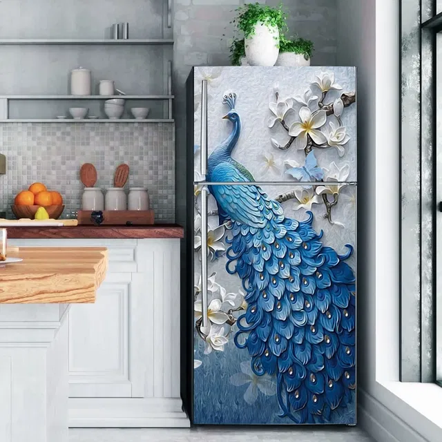 Vinyl Wallpaper Sticker for Fridge Door (Multicolor, 60x160 cm)