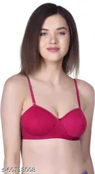 Cotton Blend Solid Padded Bra for Women 