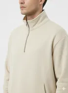 Fleece Solid Sweatshirt for Men, Off White 