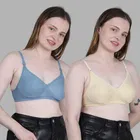 Cotton Solid Non Padded Bra for Women, Multicolour, Pack of 2 