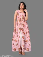 Poly Crepe Printed Kurti for Women 