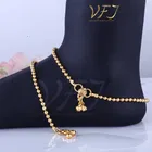 Brass Gold Plated Anklet Set 