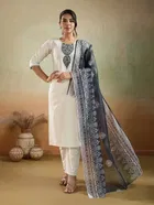 Rayon Printed Kurta with Pant & Dupatta for Women 