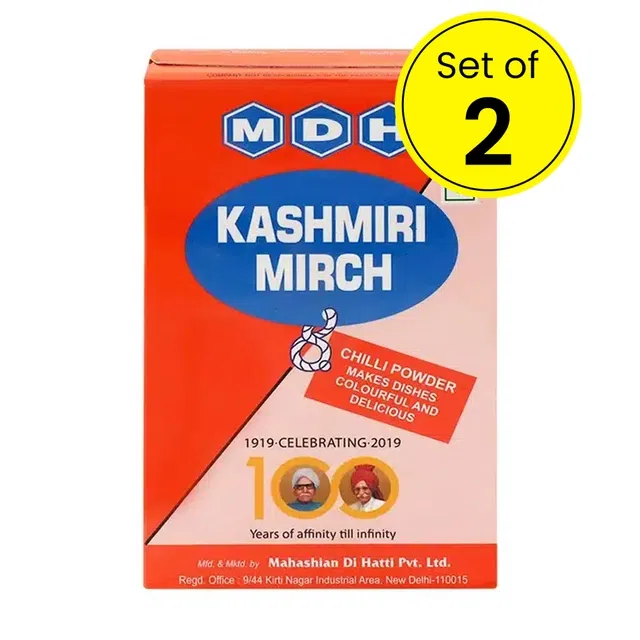 MDH कश्मीरी मिर्च 2X100 g (सेट ऑफ़ 2)