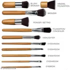 11Pcs Makeup Brush Set Professional Kabuki Foundation Blending Blush Concealer Eye Face Liquid Powder Cream Cosmetics Brushes Kit 