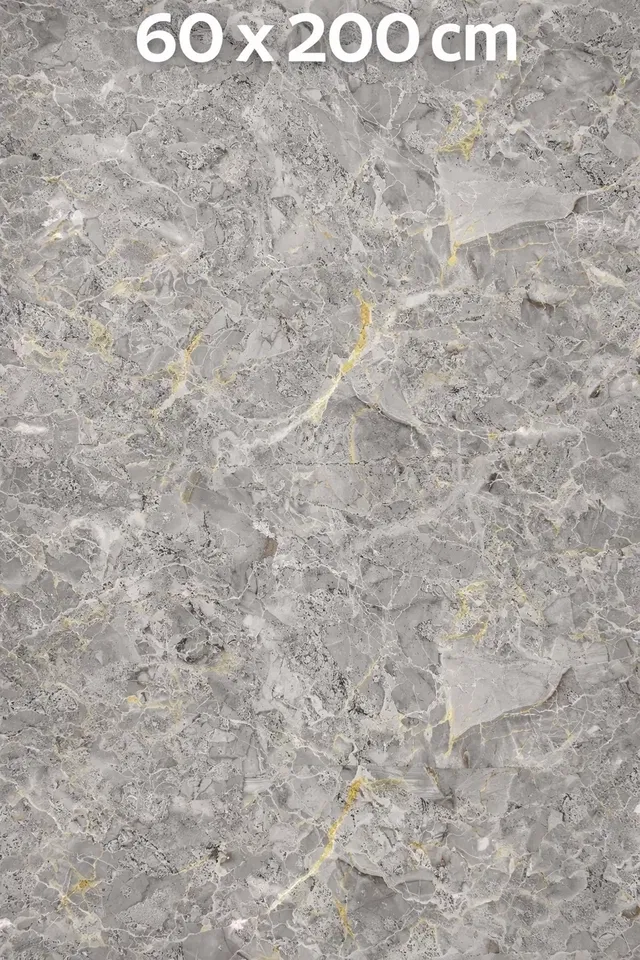 Golden Grey Luxury High Glossy WaterProof , Stain Resistance Wallpaper (60*200 cm)