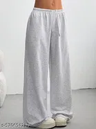 Cotton Blend Solid Trousers for Men, Grey 