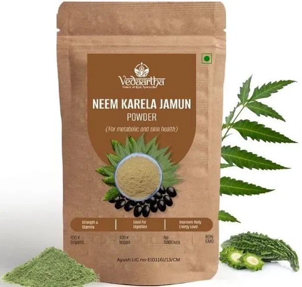Vedaartha Neem Karela Jamun Powder, Pack of 1 (100 g)
