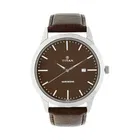 Titan Leather Strap Analog Watch for Men (Brown)
