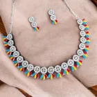 Alloy Choker Necklace with Earrings for Women 