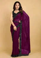 Lycra Blend Solid Saree for Women 