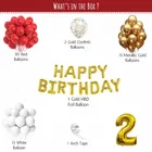 Red & Gold Theme 2nd Birthday Balloon Decoration Kit , Multicolor, Pack Of 68