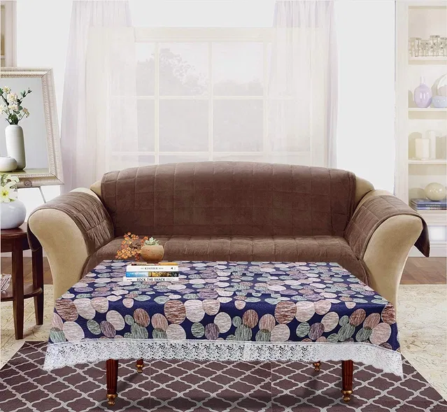 PVC Printed 4 Seaters Table Cover (Multicolor, 40x60 inches)