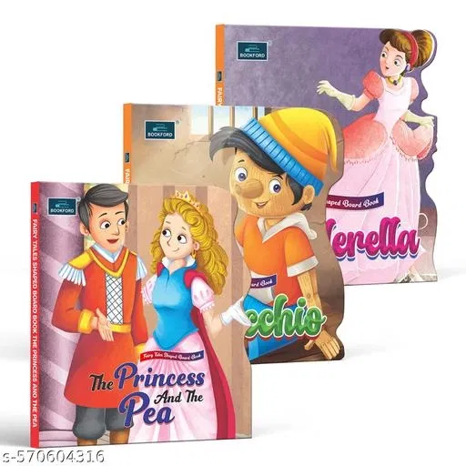 Fairy Tale Shaped Board Book – Cinderella, Pinocchio, and Princess and the Pea | Set of 3 – A Magical Trio of Shaped Tales That Spark Imagination and Love for Reading