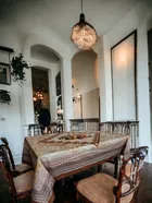 Polyester Printed Table Cloth (Brown, 38x58 inches)