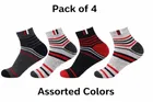 Cotton Blend Printed Socks for Men, Multicolor, Set of 4