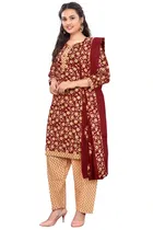 Cotton Printed Kurta with Pant & Dupatta 