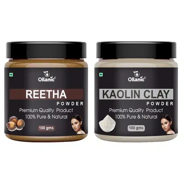Natural Reetha & Kaolin Clay Powder for Skin & Hair (Pack of 2, 100 g)
