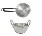Aluminium Kadhai with Saucepan (Silver, Set of 2)