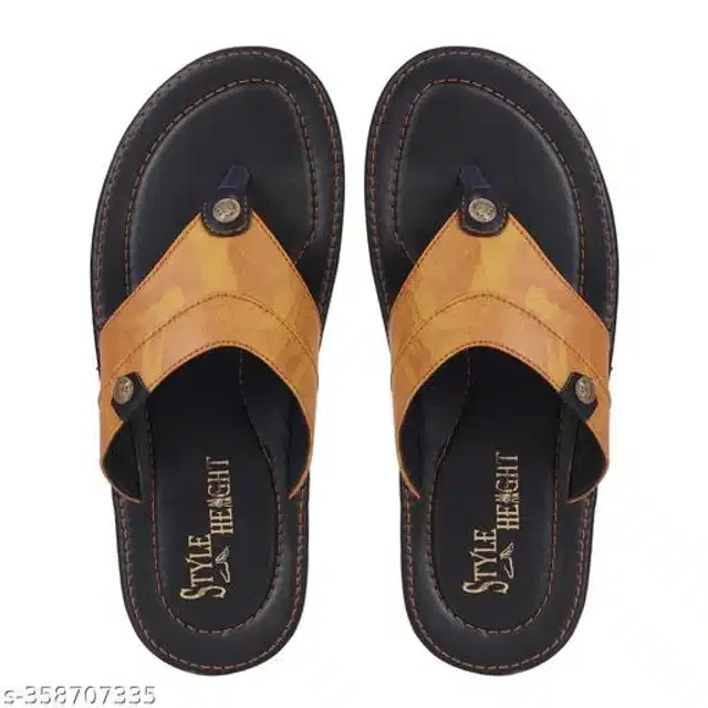 Flip Flops for Men (Tan, 8)