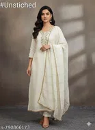 Punjabi/All Over Suits Embroidered Floral Semi-Stitched Suits 