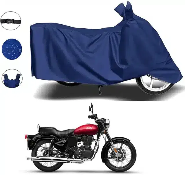 Waterproof & UV Protection Polyester Full Body Cover for Bullet 350 New BS6 waterproof Cover (Blue)