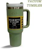 Stainless Steel Vacuum Insulated Tumbler with Straw (Green, 1200 ml)