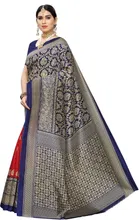 यशिका डिज़ाइनर विमेंस साड़ी आर्ट सिल्क विद अन्स्टिच ब्लाउज पीस 