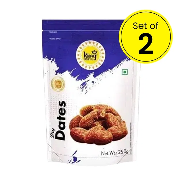 King Uncle Dry Dates (Chhuhara Brown) 2X250 g (Set of 2)