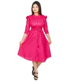 Cotton Solid Dress for Women 