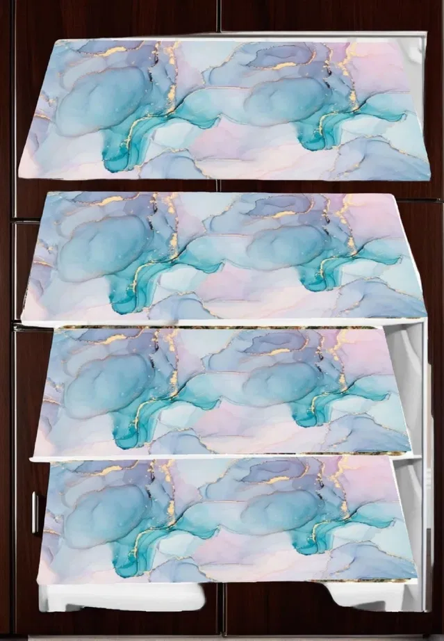 PVC Fridge Mat (Multicolor, Pack of 4)