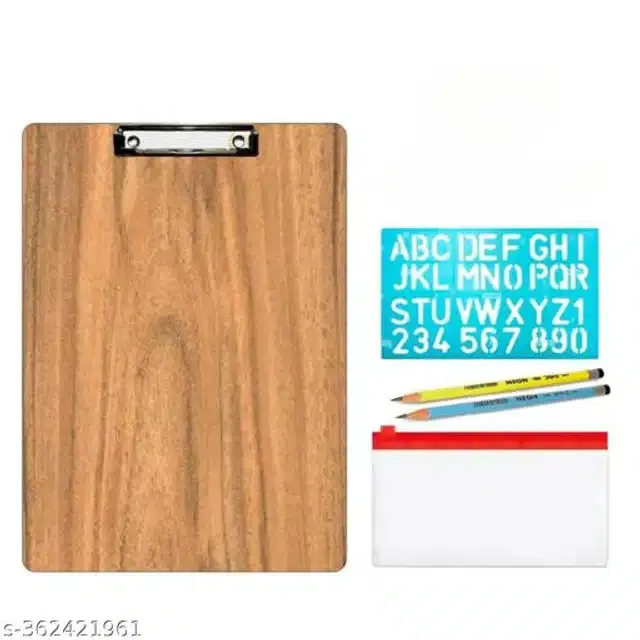 Cobmo of Exam Pad, Pencil Kit, 2 Pcs Pencil & Stencil (Multicolor, Set of 4)