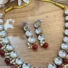 Kundan Pearl Beaded Jewellery Set for Women, Maroon