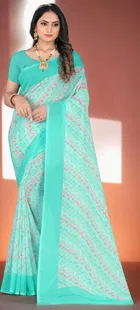 Georgette Printed Saree for Women 