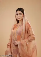 Bandhani Printed Jaipuri Designs Embroidered Top Bottom Duppata for Women 