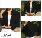 Three-Quarter Sleeves Denim Jacket for Women 