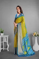 Moss Chiffon Printed Saree for Women 