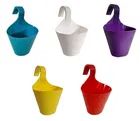 Plastic Hanging Plant Pots (Mulitcolor, Pack of 5)